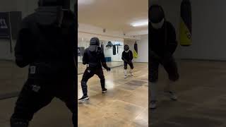 Longsword vs Sabre pt3 fencing martialarts hema sparring sword [upl. by Shirline208]