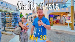 Malia Crete walking tour 4k Kreta Greece 2024 [upl. by Naynek669]