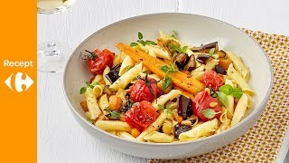 Pasta met gekonfijte tomaten wortel en aubergine pijnboompitten [upl. by Attenohs437]