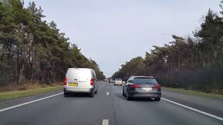 Wegvideo Hoevelaken A1 nabij Hoevelaken 》Knooppunt Beekbergen 》A50 Zwolle Afrit Apeldoorn N345 [upl. by Gorski]