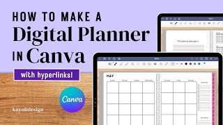 How To Make A Digital Planner with Hyperlinks in Canva Landscape Orientation  kayohdesign [upl. by Maillij318]