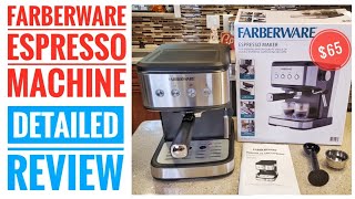 REVIEW FARBERWARE Espresso Maker MILK Frother How To Make Cappuccino Espresso 28035441 [upl. by Nivak498]