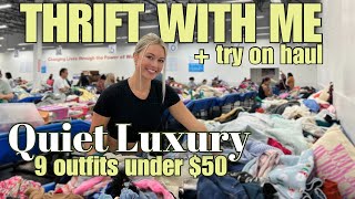 Thrift With Me  Try on Haul  QUIET LUXURY  Goodwill Outlet  Pay by the Pound [upl. by Nnairek]