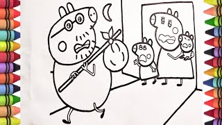 Peppa Daddy Pig living home drawing Peppa tales Peppa toys Peppa pig official Peppa in English [upl. by Aneelehs157]