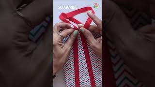 How to Wrap a Ribbon on a Christmas Gift Box  Easy way to wrap a Gift with Ribbon giftwrap [upl. by Selia]