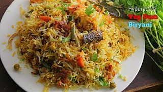 Veg Dum Biryani  Quick and Easy Homemade Hyderabadi Veg Dum Biryani Recipe in Telugu Vismai Food [upl. by Akenehs]