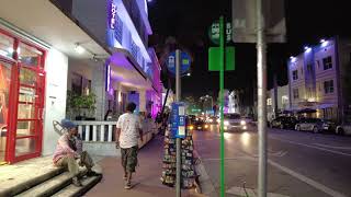 Walking Miami Beach Collins Avenue on Friday Night February 19 2021 [upl. by Hylan]