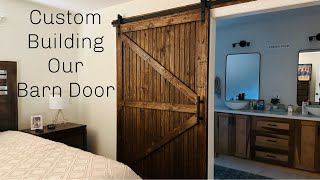 DIY Custom Building Our Barn Door  Home Project 🫶🏼 [upl. by Salhcin]