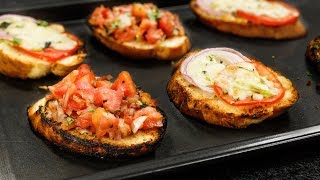 Bruschetta Recipe  Grilled Garlic Bread 2 Ways Indo Italian Style  CookingShooking [upl. by Leen217]