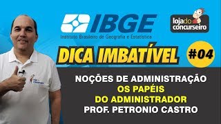 Dica 04  IBGE 2019  Noções de Administração  Os Papéis do Administrador [upl. by Otina535]