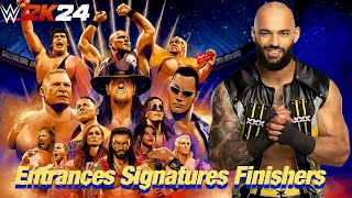 WWE 2K24 EntrancesSignaturesFinishers Ricochet [upl. by Dorie]