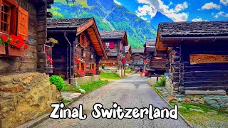 Zinal Switzerland 4K  The most beautiful Swiss villages  A unique traditional village [upl. by Tenom]