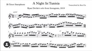 Ryan Devlin’s solo on A night in Tunisia transcription [upl. by Derk]