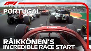 Kimi Raikkonens Incredible Race Start  2020 Portuguese Grand Prix [upl. by Cohlier]