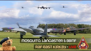 LIVE SPECIAL RAF EAST KIRKBY AIRSHOW MOSQUITO amp LANCASTER JUST JANE TAXY RUNS  DISPLAYS • 030824 [upl. by Ahsienom]