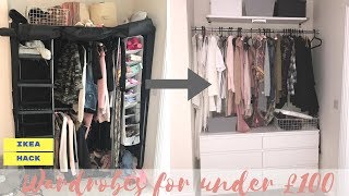 WARDROBES FOR UNDER £100  IKEA HACK  Lucy Jessica Carter [upl. by Ynoep]