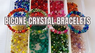 Making Bicone Crystal Memory Wire Bracelets makingbracelets bracelets beads [upl. by Spitzer]