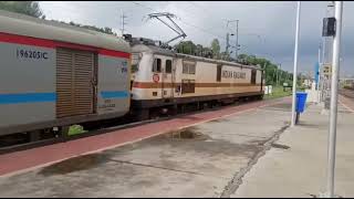 19019 Dehradun Express departing Ramganj Mandi Junction on its first LHB run [upl. by Aramak616]