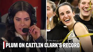 Kelsey Plum reacts to Caitlin Clark breaking her NCAAW scoring record  ESPN College Basketball [upl. by Denny168]