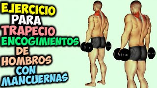 EJERCICIO Para TRAPECIOS ðŸ‘‰ Los ENCOGIMIENTOS De HOMBROS Con MANCUERNAS  Gana ESPALDA Musculosa [upl. by Leda]