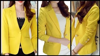 yellow blazers design ideas for women 2022 [upl. by Emoryt]