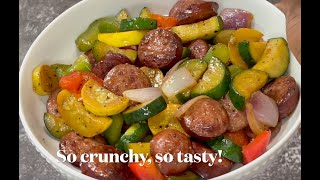 Smoked Sausage with Fresh Vegetables  Polska Kielbasa Recipe  So Crunchy and Tasty [upl. by Ainahtan]