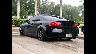 G35 GETS INVIDIA EXHAUST [upl. by Eenimod]