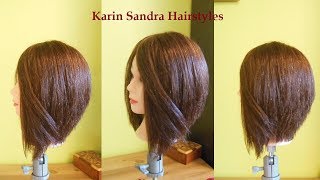 A Line Bob haircut tutorial  Shaped Bob haircut tutorial with layers step by step  Plunging Bob [upl. by Cynde688]