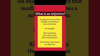 What is adjective  Adjective definition adjective [upl. by Adnilim]