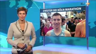 KölnMarathon 2014 mit Marcel Bräutigam  MDR Aktuell Sportnachrichten  14092014 [upl. by Rezeile]