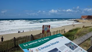 Capbreton  Le sentier de la dune et les vagues océanes [upl. by Anyer111]