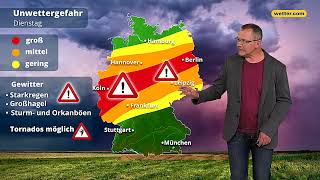 Wetter heute Achtung Schwergewitterlage Hier droht Alarmstufe Rot [upl. by Collete388]