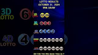 Lotto Result Today 900 pm draw October 21 2024 shorts [upl. by Karub]