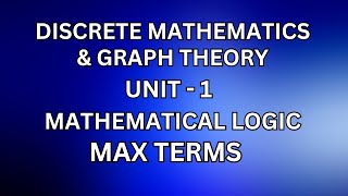 DM – Mathematical logic  Max terms JayaMathsAcademy discretemathematics maxterm maxterms [upl. by Lissi]