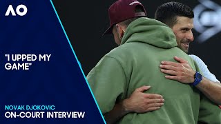 Nick Kyrgios Interviews Novak Djokovic OnCourt  Australian Open 2024 Quarterfinal [upl. by Towroy729]