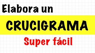 Elabora un crucigrama educativo super fácilMaterial educativo y didáctico Juego didácticoProfesor [upl. by Moynahan]