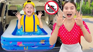 BooTiKaTi Play Home Inflatable Pool ampFour color Car Garage ChallengeFunny Adventures with BooTiKaTi [upl. by Ielak266]