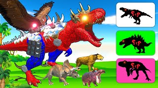 Dinosaurus Jurassic World Dominion TRex vs Indominus Rex Evolution Animal Revolt Battle Simulator [upl. by Adnole]