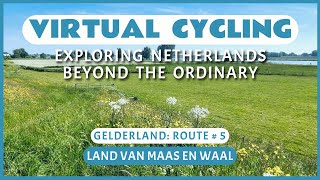 Fietsroute Land van Maas en Waal  Virtueel Fietsen [upl. by Kifar]