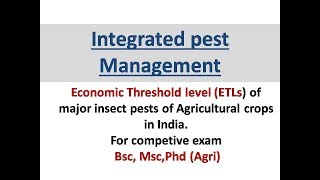 ECONOMIC THRESHOLD LEVEL ETL for competitive exam [upl. by Llabmik]