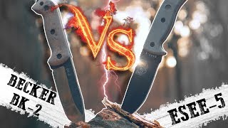 ESEE5 VS KaBar Becker BK2  The American Beasts [upl. by Levitus]