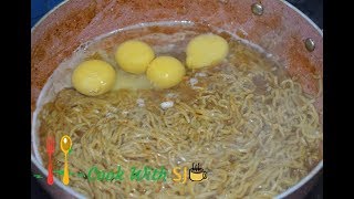 Egg Maggi Simple Recipe  SJ Kitchen [upl. by Hoebart304]