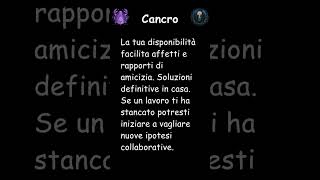 Cancro oroscopo di venerdì 8 novembre 2024 dalla Stanza Esoterica short [upl. by Masterson]