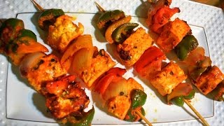 Paneer Tikka Paneer Tikka on Tawa Panee tikka without oven Restaurant style Paneer Tikka recipe [upl. by Cioban]