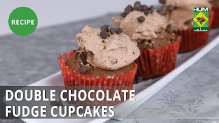 Double Chocolate Fudge Cupcakes Recipe  Dawat  Abida Baloch  Desserts [upl. by Musihc]