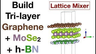 Build Many Layer Graphene  MoSe2  hBN heterojunction with LatticeMixer and VESTA [upl. by Leima497]