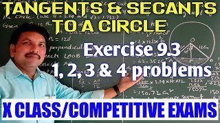 EXERCISE 931234 PROBLEMS TANGENTS AND SECANTS TO A CIRCLECLASS X [upl. by Nahpets]