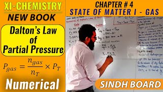 Daltons Law of Partial Pressure  Numerical  XIChemistry  New Book 2022  Sindh Board [upl. by Lehcem125]