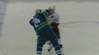 Chris Neil vs Darcy Hordichuk Dec 28 2008 [upl. by Ettenom]