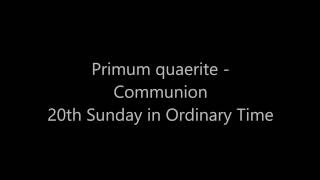 Primum quaerite  Communion C 20th Sunday or Ordinary Time [upl. by Anelak11]